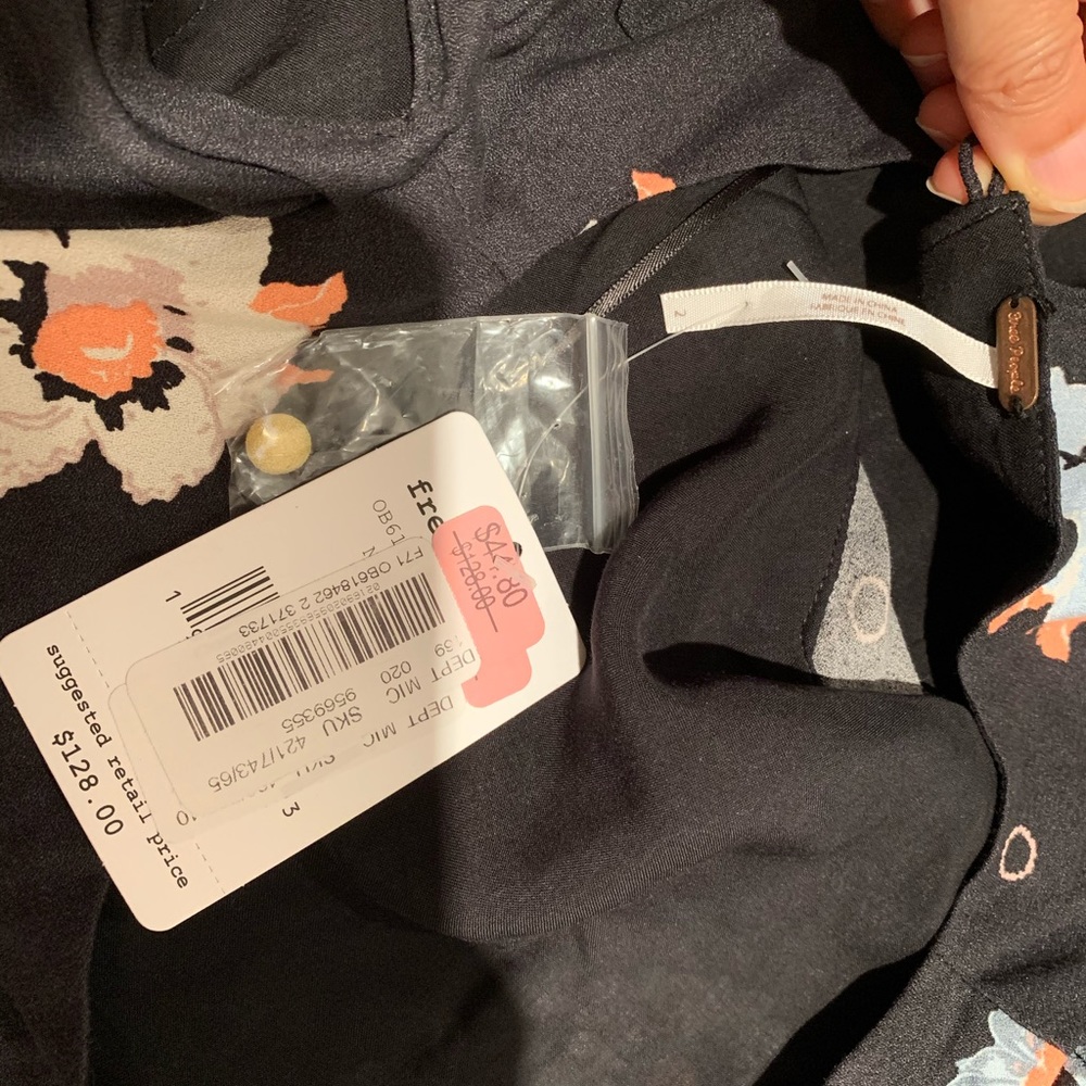 NWT Free People Sunshadows mini floral dress 2 - Picture 4 of 8
